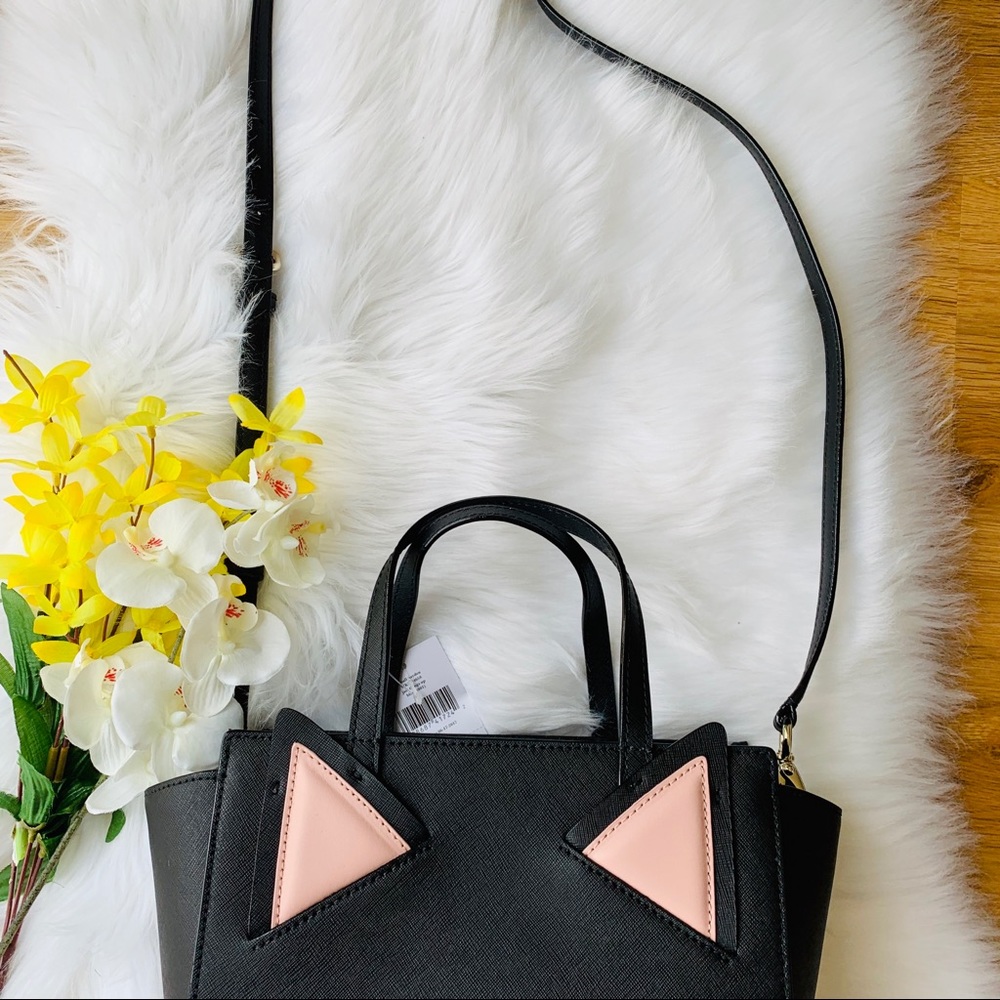 KATE SMALL SMALL CAT JAZZ THINGS UP BLACK LEATHER - Picture 4 of 8